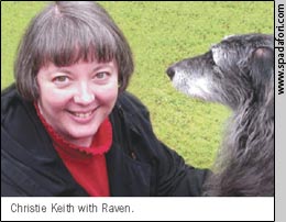 Christie Keith with Raven.